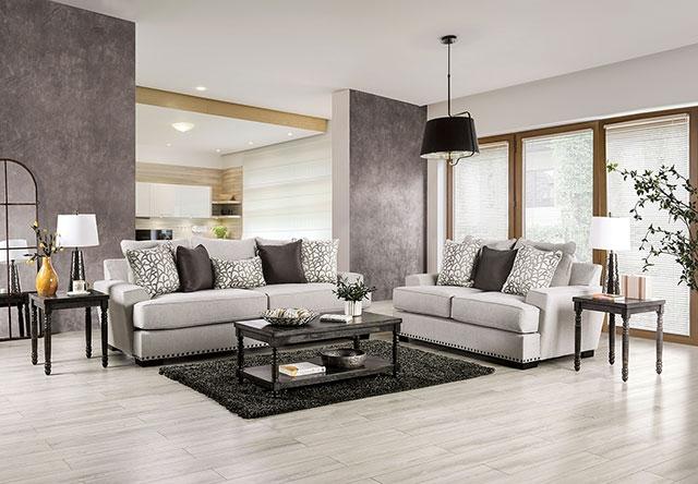 PICOTEE Sofa, Light Gray/Black - Jay's Mattress Plus (NY)