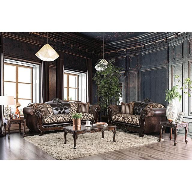 Quirino Light Brown/Dark Brown Love Seat - Jay's Mattress Plus (NY)