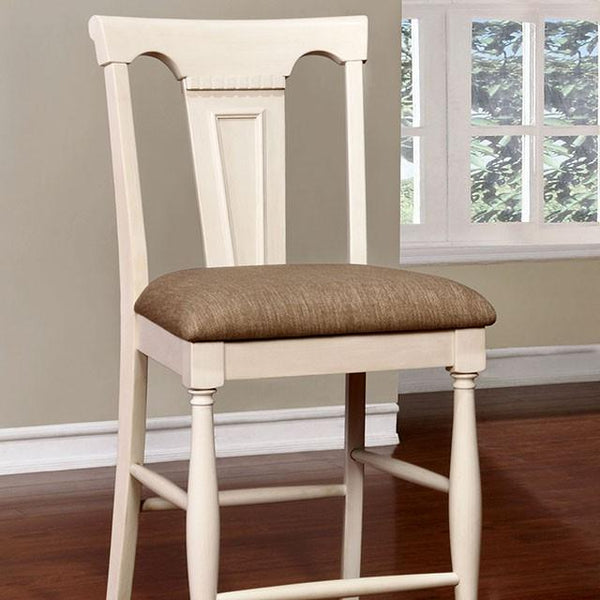 SABRINA Off White/Cherry Ctr.Ht. Chair, Cherry & White (2/CTN) - Jay's Mattress Plus (NY)