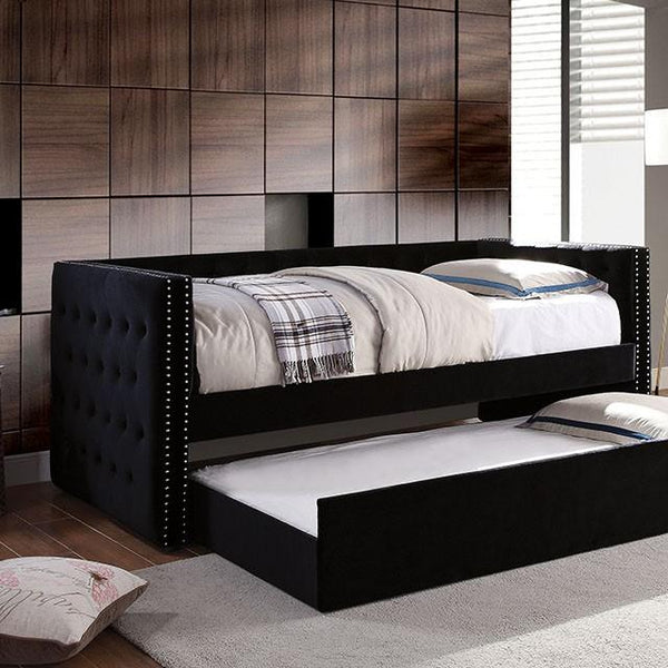 Susanna Black Daybed w/ Trundle, Black - Jay's Mattress Plus (NY)