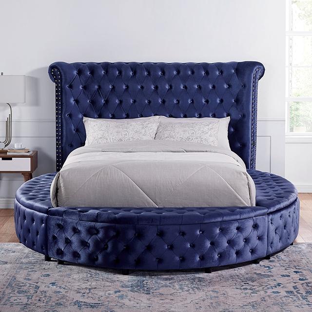 SANSOM E.King & Queen Bed, Black, Blue, & Grey - Jay's Mattress Plus (NY)