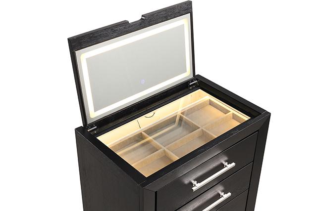 Ashbourne Bedside Vanity Set with Stool Contemporary - Jay's Mattress Plus (NY)