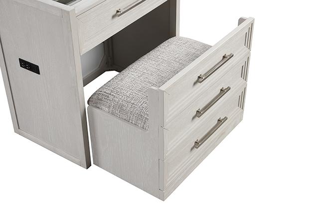Ashbourne Bedside Vanity Set with Stool Contemporary - Jay's Mattress Plus (NY)