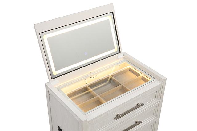 Ashbourne Bedside Vanity Set with Stool Contemporary - Jay's Mattress Plus (NY)