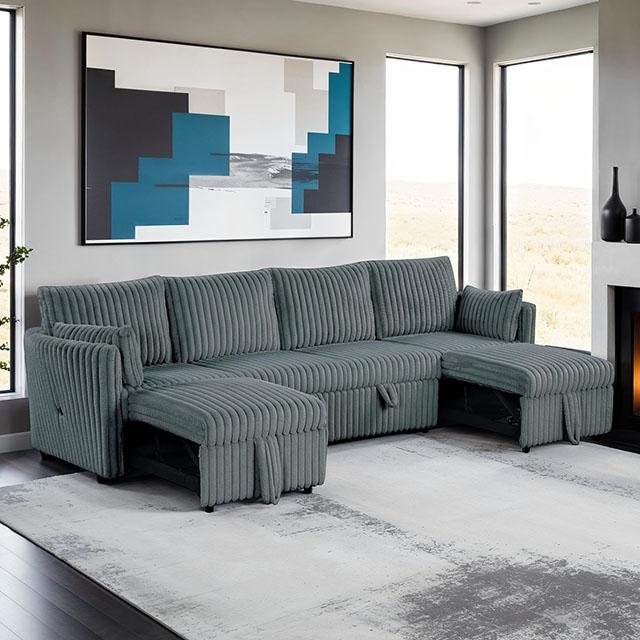 Denholme U-Sectional w/ Pull Out - Jay's Mattress Plus (NY)
