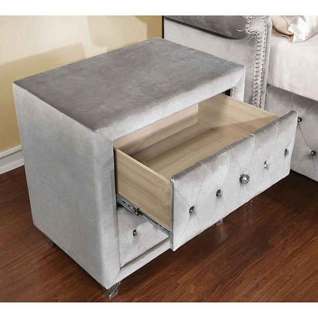 Alzir Gray Night Stand - Jay's Mattress Plus (NY)