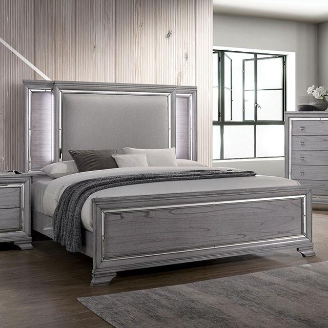 Alanis Light Gray Cal.King, E.King, & Queen Bed - Jay's Mattress Plus (NY)