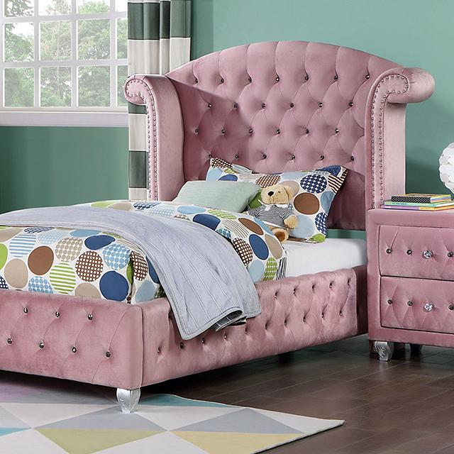 Zohar Queen & Twin Bed Black, Grey, & Pink - Jay's Mattress Plus (NY)