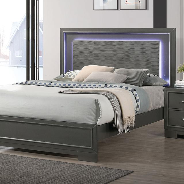 ALISON Cal.King, E.King, Full, Queen Bed, Dark Walnut - Jay's Mattress Plus (NY)