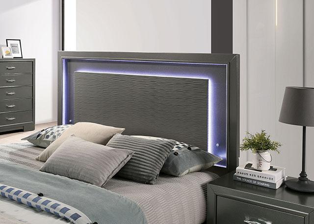 ALISON Cal.King, E.King, Full, Queen Bed, Dark Walnut - Jay's Mattress Plus (NY)