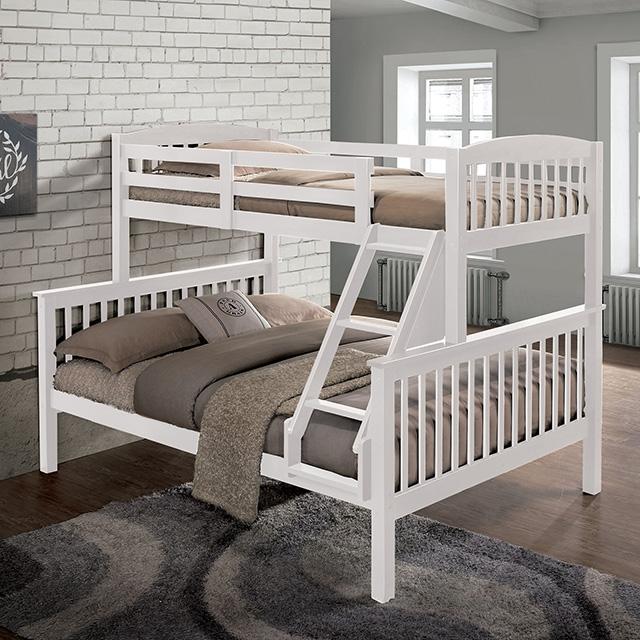 Brookings Twin/Full Bunk Bed White, Brown & Black - Jay's Mattress Plus (NY)