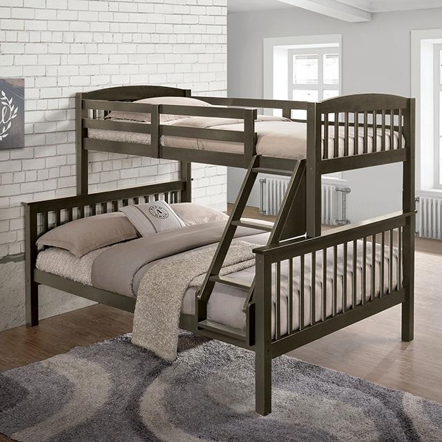 Brookings Twin/Full Bunk Bed White, Brown & Black - Jay's Mattress Plus (NY)