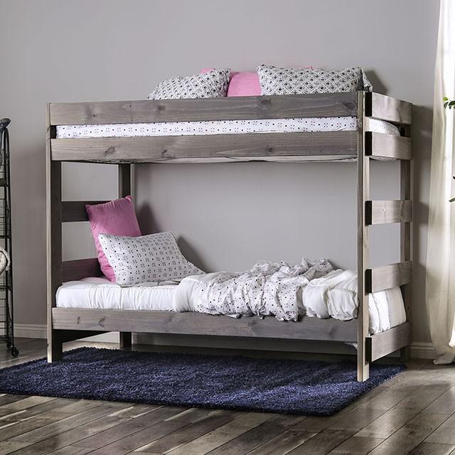 Arlette Twin/Twin Bunk Bed Brown, Black, Gray, & White - Jay's Mattress Plus (NY)
