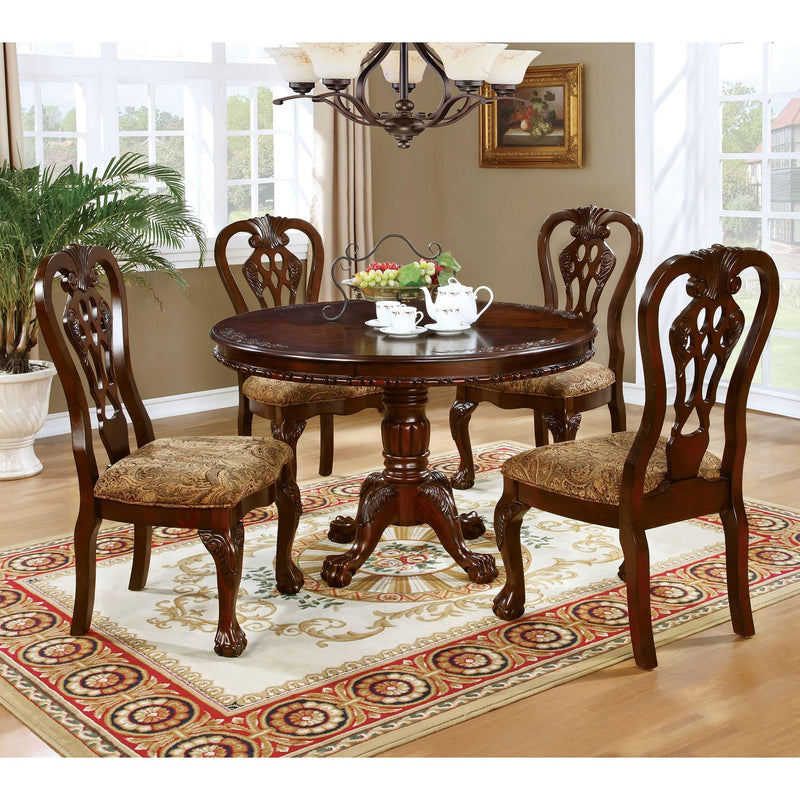 Elana Brown Cherry Round Dining Table - Jay's Mattress Plus (NY)