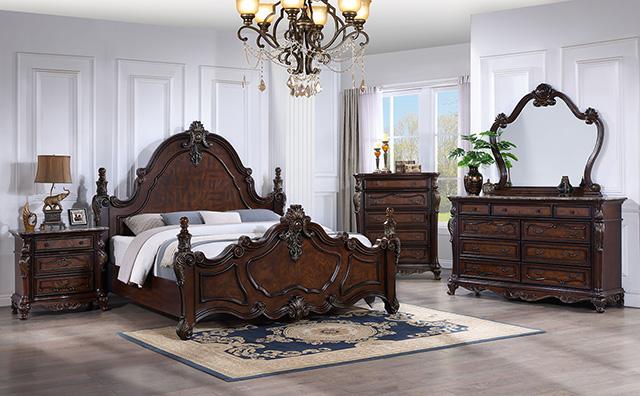 Francione Bed Chrome & Cherry - Jay's Mattress Plus (NY)