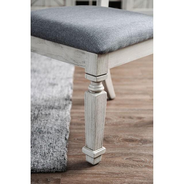 Georgia Antique White/Gray Bench - Jay's Mattress Plus (NY)