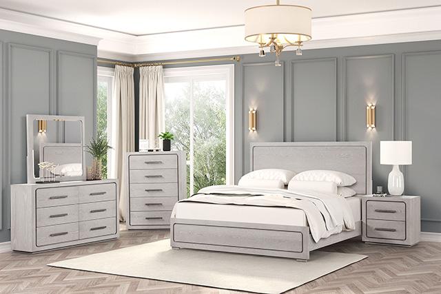 Crowthorne E.King & Queen Bed Grey & White - Jay's Mattress Plus (NY)