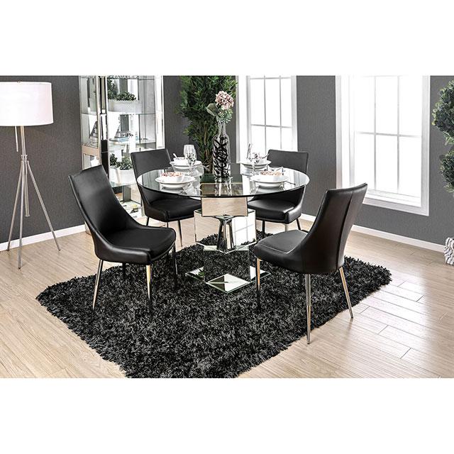 Izzy Silver/Black Side Chair, Black (2/CTN) - Jay's Mattress Plus (NY)