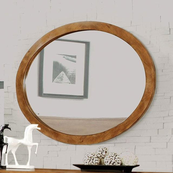 Lennart Oak Oval Mirror image