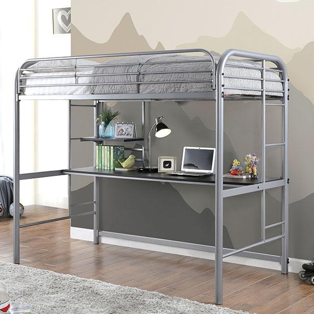 Opal Iii Black & Silver Twin Loft Bed - Jay's Mattress Plus (NY)