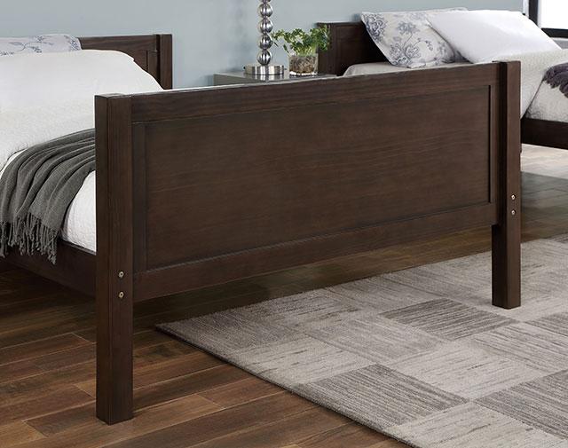 STAMOS Full/Full, Twin/Full, & Twin/twin Bunk Bed, Walnut - Jay's Mattress Plus (NY)