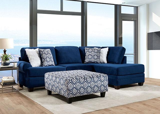 WALDPORT Swivel Chair, Navy - Jay's Mattress Plus (NY)