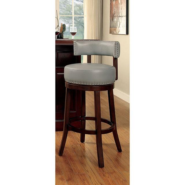 SHIRLEY Dark Oak/Gray 29" Bar Stool - Jay's Mattress Plus (NY)