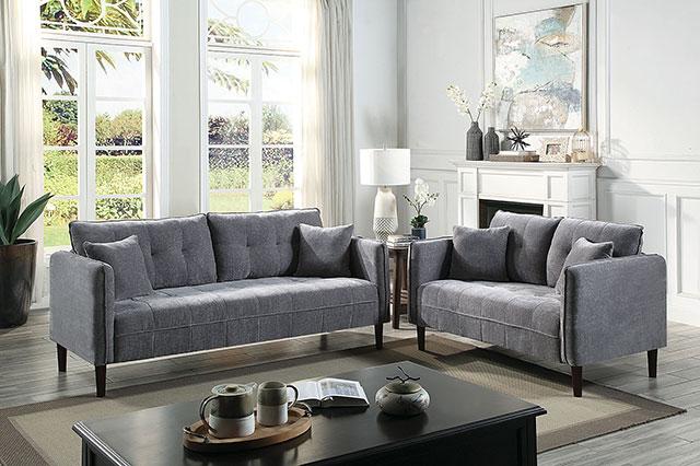 LYNDA Sofa w/ Pillows, Dark Gray - Jay's Mattress Plus (NY)