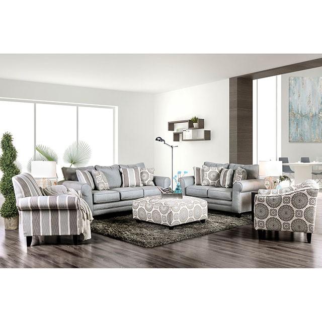 Misty Blue/Gray Stripe Chair - Jay's Mattress Plus (NY)