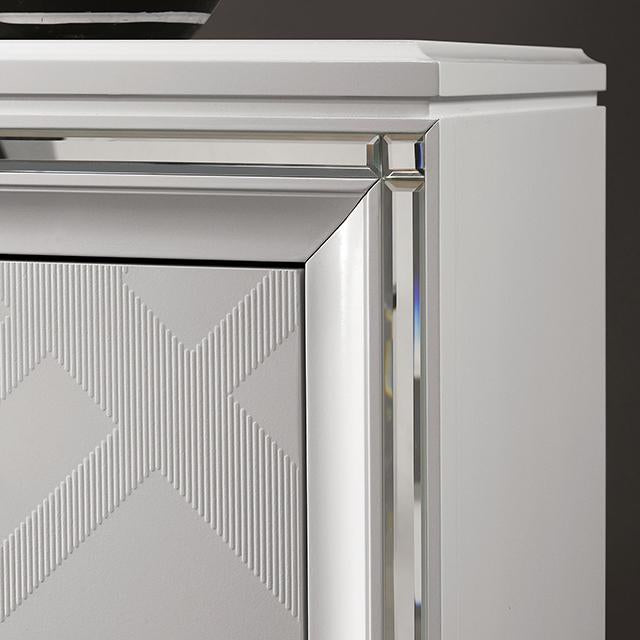EMMELINE Night Stand w/ USB, White - Jay's Mattress Plus (NY)