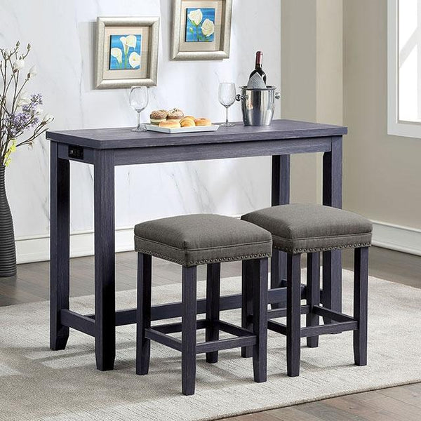 Caerleon 3 & 4 Piece Counter Ht. Set Gray & Blue - Jay's Mattress Plus (NY)