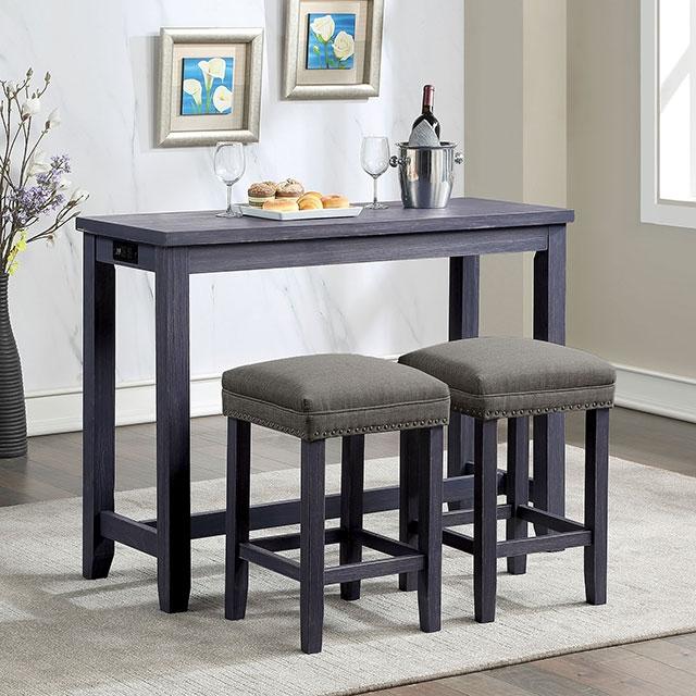 Caerleon 3 & 4 Piece Counter Ht. Set Gray & Blue - Jay's Mattress Plus (NY)