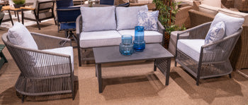 Bridges Beach Outdoor Love/Chairs/Table Set (Set of 4) - Jay's Mattress Plus (NY)