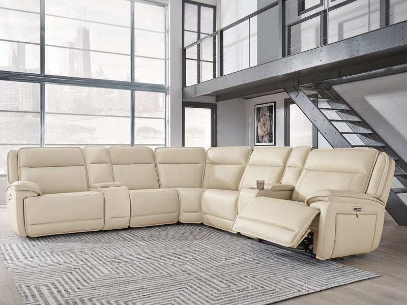 Double Deal Reclining Sectional with 2 Consoles - Jay's Mattress Plus (NY)