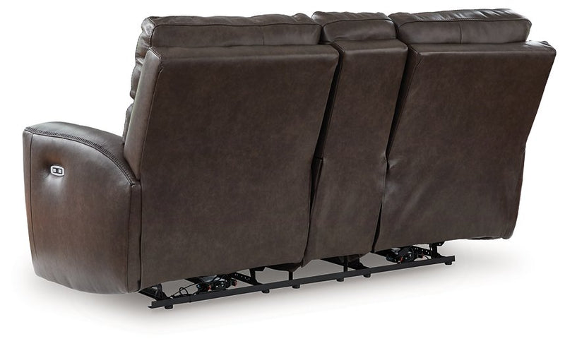 Crossplex Power Reclining Loveseat with Console - Jay's Mattress Plus (NY)