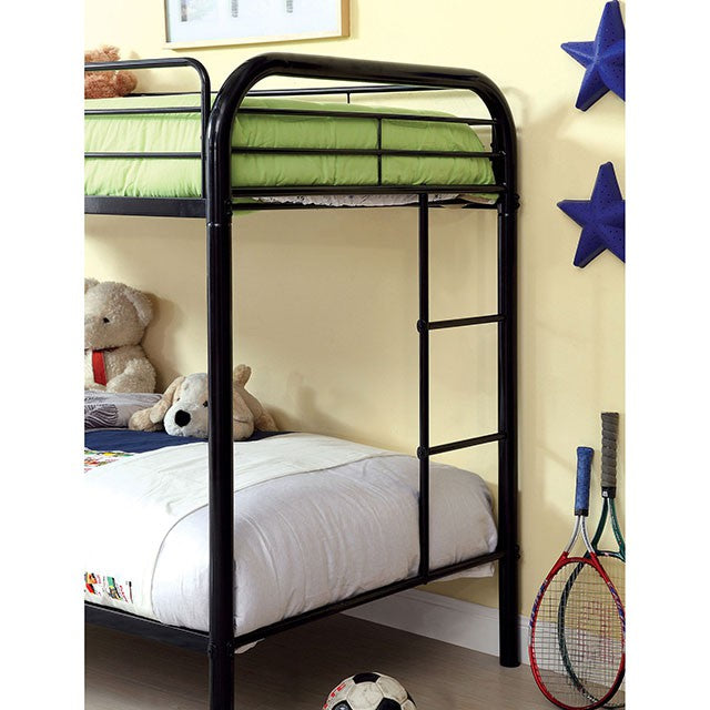 Rainbow Twin/Twin Bunk Bed Black, Silver, & White - Jay's Mattress Plus (NY)
