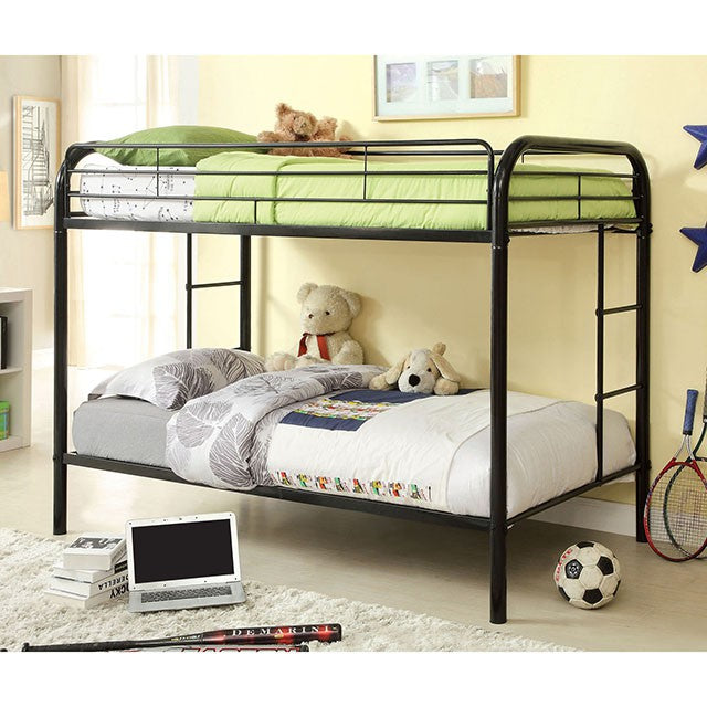 Rainbow Twin/Twin Bunk Bed Black, Silver, & White - Jay's Mattress Plus (NY)