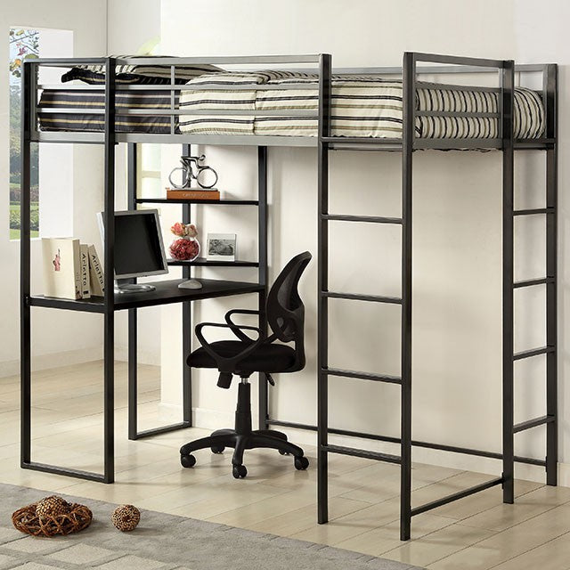 Sherman Silver/Gun Metal Full & Queen Bed w/ Workstation - Jay's Mattress Plus (NY)