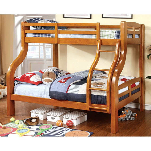 SOLPINE Gray & Oak Twin/Full Bunk Bed - Jay's Mattress Plus (NY)