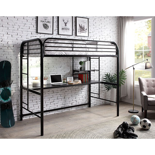 Opal Iii Black & Silver Twin Loft Bed - Jay's Mattress Plus (NY)