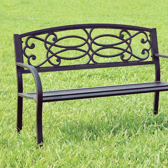 POTTER Black Patio Steel Bench - Jay's Mattress Plus (NY)