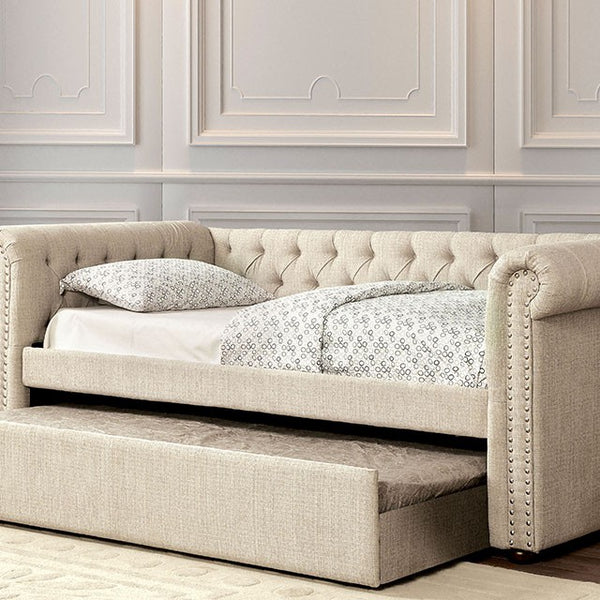Leanna Daybed w Trundle Beige - Jay's Mattress Plus (NY)