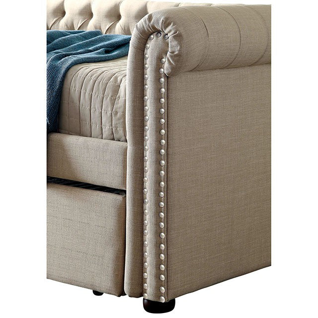 Leanna Daybed w Trundle Beige - Jay's Mattress Plus (NY)