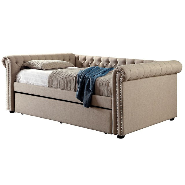 Leanna Daybed w Trundle Beige - Jay's Mattress Plus (NY)