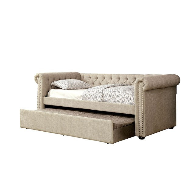 Leanna Daybed w Trundle Beige - Jay's Mattress Plus (NY)
