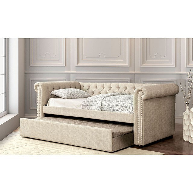 Leanna Daybed w Trundle Beige - Jay's Mattress Plus (NY)