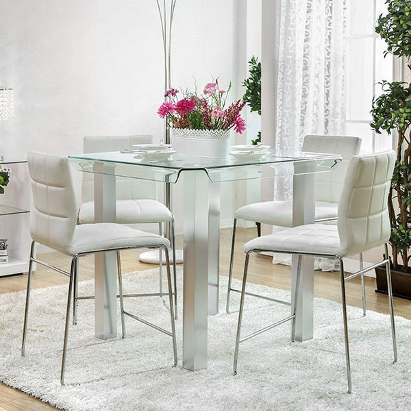 Richfield 5 Pc Counter Ht Table Set Silver - Jay's Mattress Plus (NY)