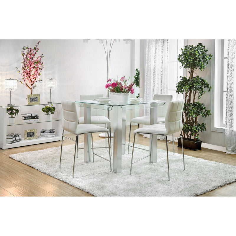 Richfield 5 Pc Counter Ht Table Set Silver - Jay's Mattress Plus (NY)