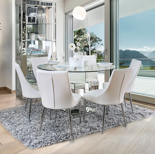 Izzy 5 Pc Dining Table Set (White Chairs) - Jay's Mattress Plus (NY)