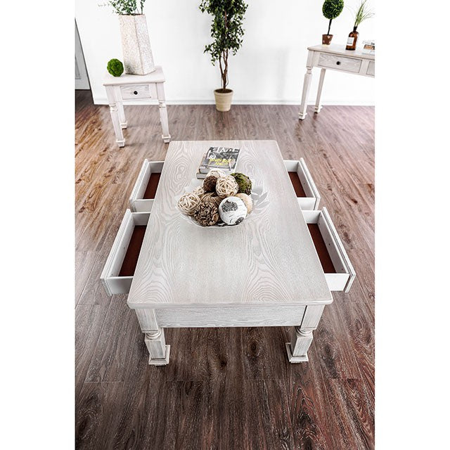 Joliet Antique White Coffee Table - Jay's Mattress Plus (NY)